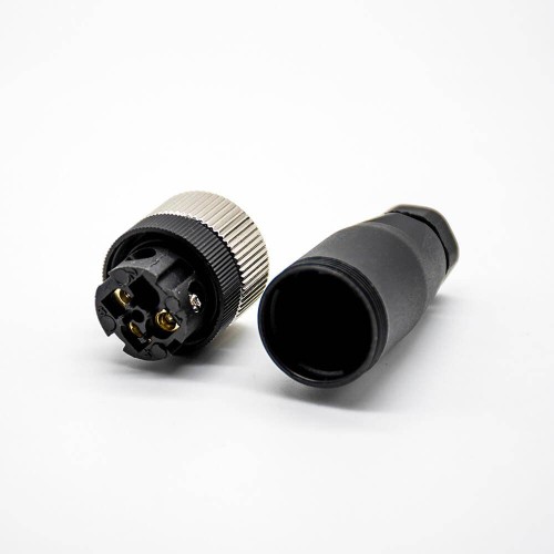 M12 3Pin Female A-Code Field Installable Screw Termination Unshield