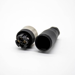 M12 3Pin Female A-Code Field Installable Screw Termination Unshield
