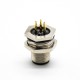 M12 3Pin Panel Connector A-Code Male 180°PCB Contacts Front Fastened Waterproof