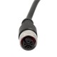 M12 4 Core A-Coding Female Straight Connector Molded 1.5M AWG22 PVC Black Cable Single Ended