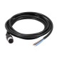 M12 4 Core A-Coding Female Straight Connector Molded 1.5M AWG22 PVC Black Cable Single Ended