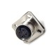 M12 4 Pin A Code Female Shiled Flange Rear Blukhead Solder Type Aviation Waterproof Connector