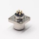 M12 4 Pin A Code Female Shiled Flange Rear Blukhead Solder Type Aviation Waterproof Connector