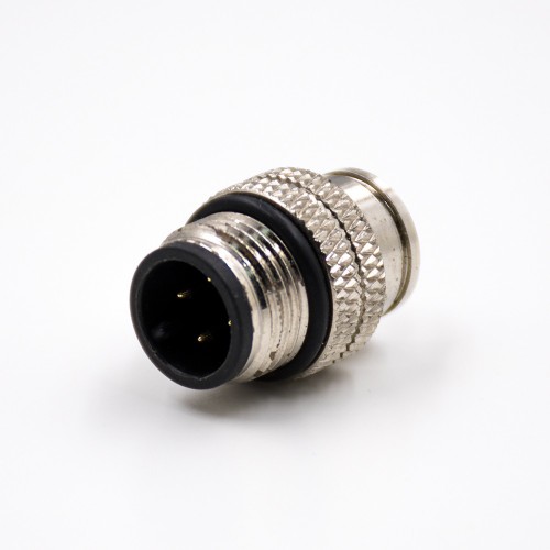 M12 4 Pin Connector Male Waterproof Injection molding Connector A Coded Straight Shield