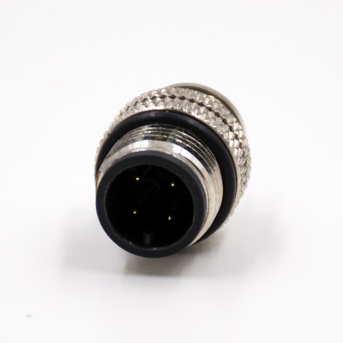 M12 4 Pin Connector Male Waterproof Injection molding Connector A Coded Straight Shield