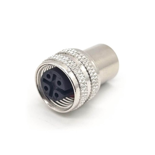 M12 4 Pin Female A Coded Injection Molding Connector Shield Waterproof Overmolded Connector for Cable