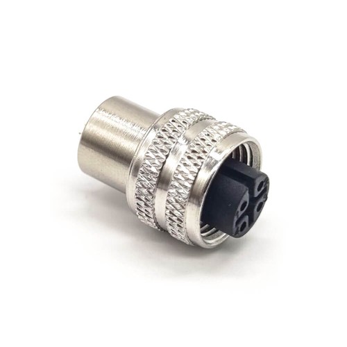M12 4 Pin Female A Coded Injection Molding Connector Shield Waterproof Overmolded Connector for Cable
