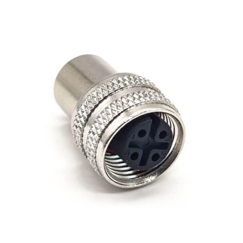 M12 4 Pin Female A Coded Injection Molding Connector Shield Waterproof Overmolded Connector for Cable