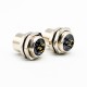 M12 4 Pin Panel Receptacles A Coded Straight Waterproof Shiled Female Rear Bulkhead Solder type Cable