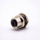 M12 4 Pin Panel Receptacles A Coded Straight Waterproof Shiled Female Rear Bulkhead Solder type Cable