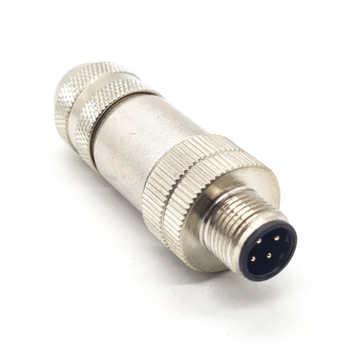 M12 4 Position D-Code Shielded Field Termination Connectors For Cable Assembly