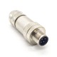 M12 4 Position D-Code Shielded Field Termination Connectors For Cable Assembly