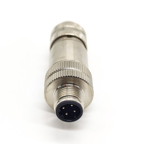 M12 4 Position D-Code Shielded Field Termination Connectors For Cable Assembly