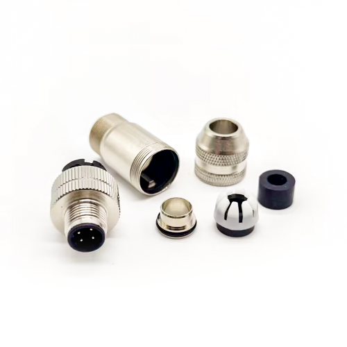 M12 4 Position D-Code Shielded Field Termination Connectors For Cable Assembly