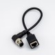 M12 4pin Connector Male Angled to RJ45 female Cable Cordsets 0.2Meter
