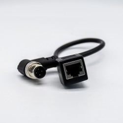 M12 4pin Connector Male Angled to RJ45 female Cable Cordsets 0.2Meter