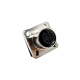 M12 4Pin Panel Mount 4 Hole-Flange Female 180°Solder type A Code Shiled Connector