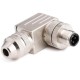 M12 4Pin Waterproof A Code Screw Joint Type 90 Degree For Cable shiled