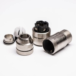 M12 4Pin Waterproof A Code Screw Joint Type 90 Degree For Cable shiled