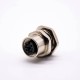 M12 5 Pin Cable A-Coding Female Straight Back Mount Panel Receptacles Waterproof Solder Type