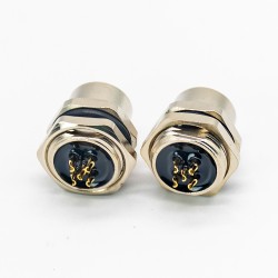M12 5 Pin Cable A-Coding Female Straight Back Mount Panel Receptacles Waterproof Solder Type