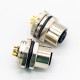 M12 5 Pin Cable A-Coding Female Straight Back Mount Panel Receptacles Waterproof Solder Type