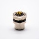 M12 5 Pin Cable A-Coding Female Straight Back Mount Panel Receptacles Waterproof Solder Type