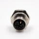 M12 5 Pin Cable L-Coding Female Straight Back Mount Panel Receptacles Solder Type Waterproof Shiled
