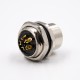 M12 5 Pin Cable L-Coding Female Straight Back Mount Panel Receptacles Solder Type Waterproof Shiled