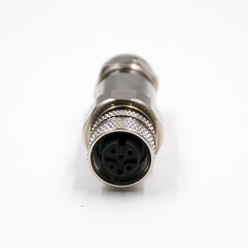 M12 5 Pin Connector Female Straight Shield Field Wireable Connector Crimp Type for Cable