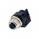 M12 5 Pin Female A Code Sensor Connector Right Angled PCB Mount Socket 360° Full Shielding