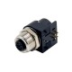 M12 5 Pin Female A Code Sensor Connector Right Angled PCB Mount Socket 360° Full Shielding