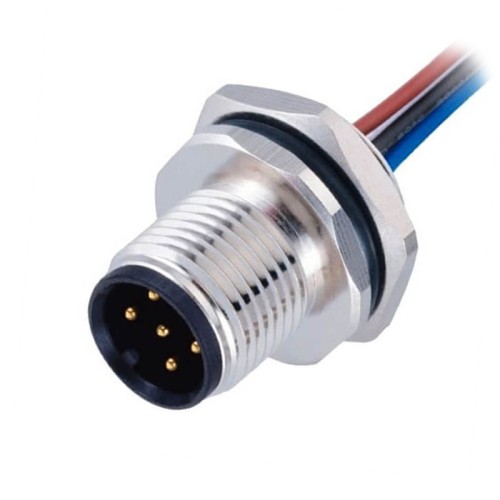 M12 5-Pin Male Plug With 50CM AWG22 Wires For Sensors and Actuators A Code Shiled