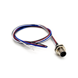 M12 5-Pin Male Plug With 50CM AWG22 Wires For Sensors and Actuators A Code Shiled