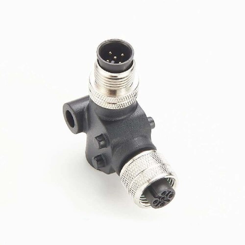 M12 5Pin L Type Adapter A Code 5 Pin Male to Female Adapter Waterproof Adapter