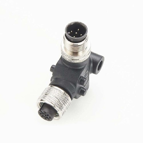 M12 5Pin L Type Adapter A Code 5 Pin Male to Female Adapter Waterproof Adapter