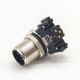 M12 5Pin Male A Code Connector Right Angled for PCB Contacts Panel Mount Receptacle Shieded