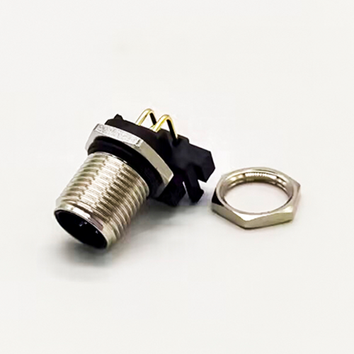 M12 5Pin Male A Code Connector Right Angled for PCB Contacts Panel Mount Receptacle Shieded