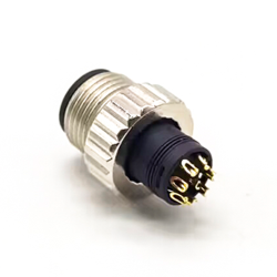 M12 8 Pin A Coded Injection molding Connector Male Straight Solder For Cable Non-Shield
