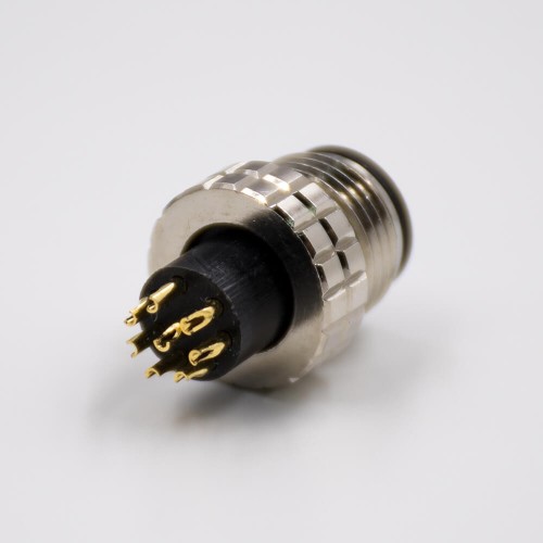 M12 8 Pin A Coded Injection molding Connector Male Straight Solder For Cable Non-Shield