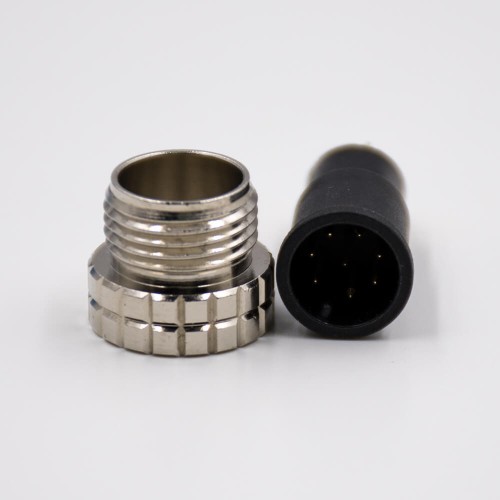 M12 8 Pin A Coded Injection molding Connector Male Straight Solder For Cable Non-Shield