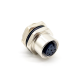 M12 8 Pin Bulkhead Connector Panel Receptacles A Coded Straight Female Back Mount Cable Solder Type Waterproof Shiled