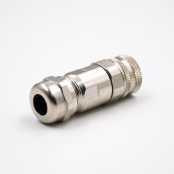 M12 8 Pin Connector A Code Female Straight Shield Field Wireable Connector Cable Screw-joint