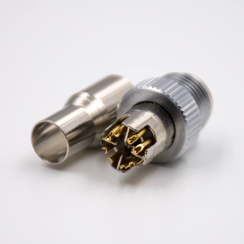 M12 8 pin Connector X Coded Field Wireable Connector Male Straight For Cable Solder Type Shield M12 8 pin Connector X Coded Field Wireable Connector Male Straight For Cable Solder Type Shield