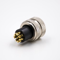 M12 8 Pin Female Connector Injection molding Connector A Coded Straight Overmolded Solder For Cable Unshield Waterproof