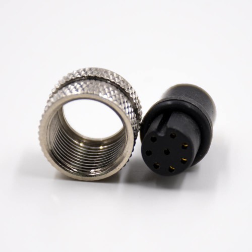 M12 8 Pin Female Connector Injection molding Connector A Coded Straight Overmolded Solder For Cable Unshield Waterproof