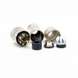 M12 8 Pin Female Connector Straight Aviation Plug Shielded A Code Field Installable Cable Waterproof