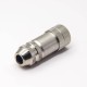 M12 8 Pin Female Connector Straight Aviation Plug Shielded A Code Field Installable Cable Waterproof