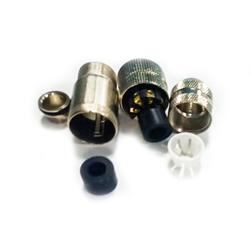 M12 8 Pin Female Connector Straight Aviation Plug Shielded A Code Field Installable Cable Waterproof