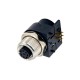 M12 8 Pin Female Sensor Connector A Code Right Angled PCB Mount Socket 360° Full Shielding
